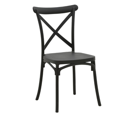 Chair Crossie pakoworld pp black 51x48x90cm