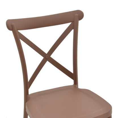 Chair Crossie pakoworld pp mocha 51x48x90cm