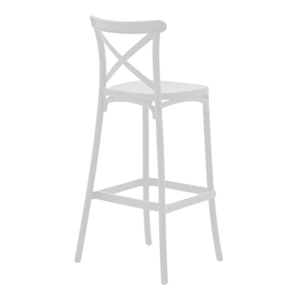 Bar stool Crossie pakoworld pp white 44x44x113cm