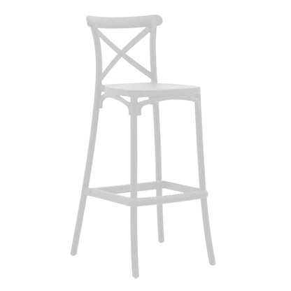 Bar stool Crossie pakoworld pp white 44x44x113cm