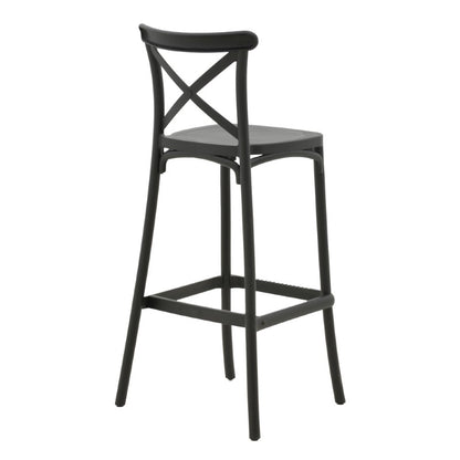 Bar stool Crossie pakoworld pp black 44x44x113cm