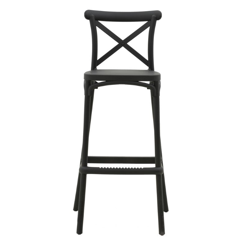 Bar stool Crossie pakoworld pp black 44x44x113cm