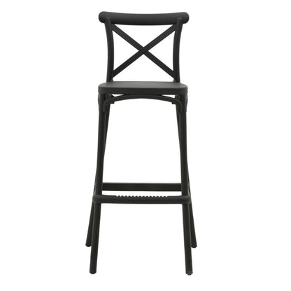 Bar stool Crossie pakoworld pp black 44x44x113cm