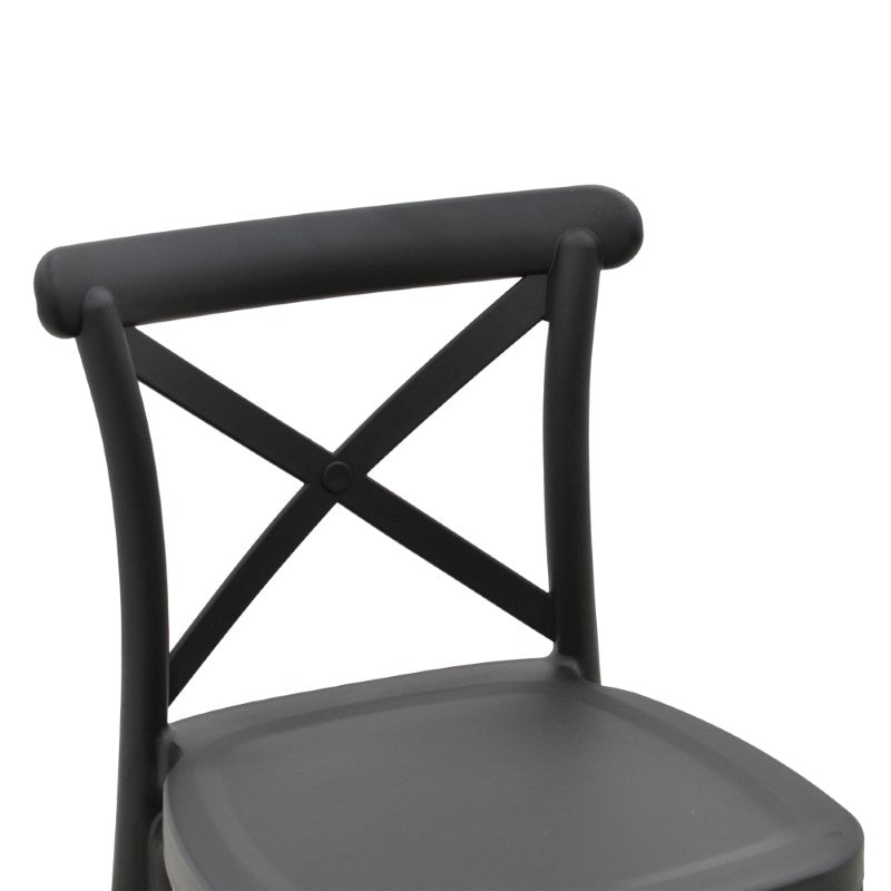 Bar stool Crossie pakoworld pp black 44x44x113cm