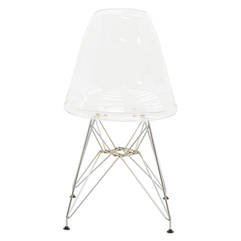 Chair Adelle pakoworld PP pet clear-inox leg 46x55x81cm