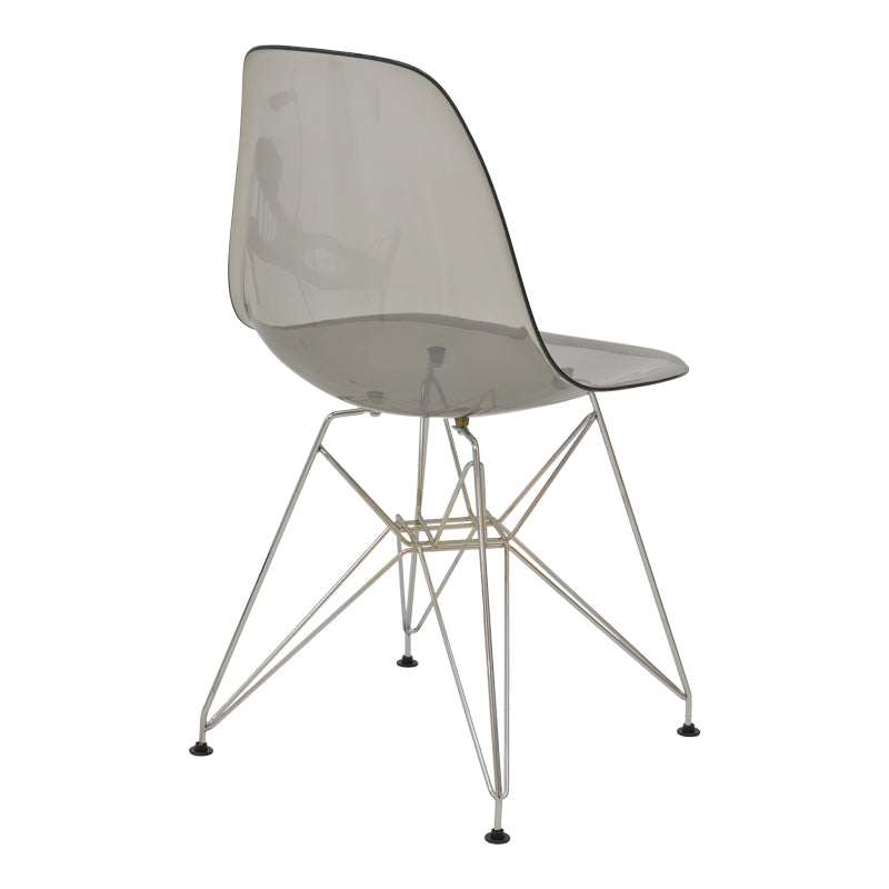 Chair Adelle pakoworld PP pet clear grey-inox leg 46x55x81cm