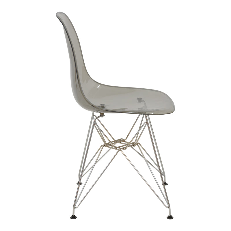 Chair Adelle pakoworld PP pet clear grey-inox leg 46x55x81cm