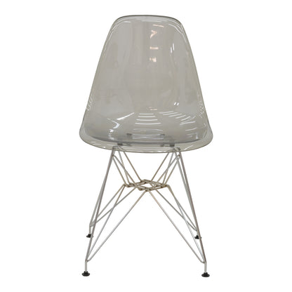 Chair Adelle pakoworld PP pet clear grey-inox leg 46x55x81cm