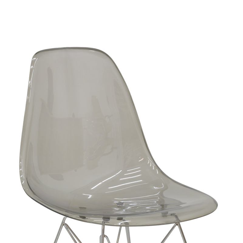 Chair Adelle pakoworld PP pet clear grey-inox leg 46x55x81cm
