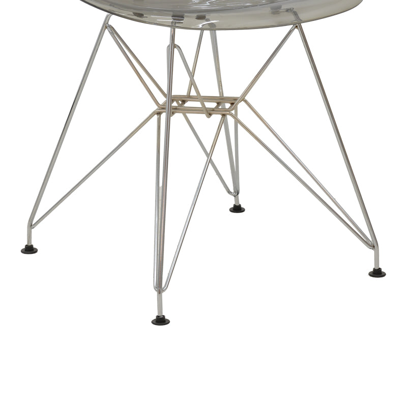 Chair Adelle pakoworld PP pet clear grey-inox leg 46x55x81cm