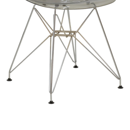 Chair Adelle pakoworld PP pet clear grey-inox leg 46x55x81cm