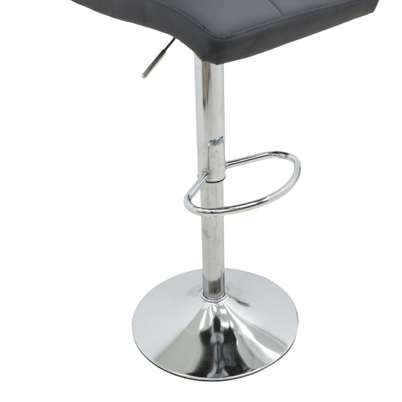 Bar stool Remina pakoworld height adjustable black pu-chrome metal leg 44x44x112cm