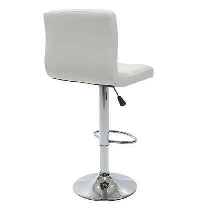 Bar stool Remina pakoworld height adjustable white pu-chrome base 44x44x112cm