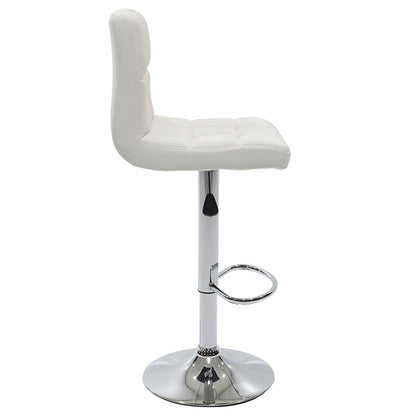 Bar stool Remina pakoworld height adjustable white pu-chrome base 44x44x112cm