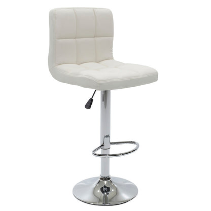 Bar stool Remina pakoworld height adjustable white pu-chrome base 44x44x112cm