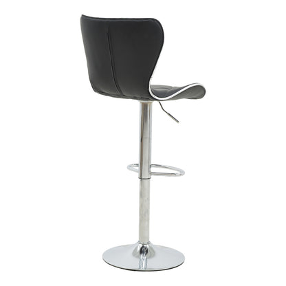 Bar stool Jorine pakoworld height adjustable black pu-chrome base 53x44x114cm