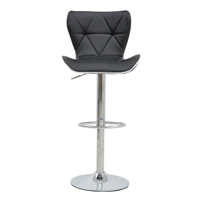 Bar stool Jorine pakoworld height adjustable black pu-chrome base 53x44x114cm