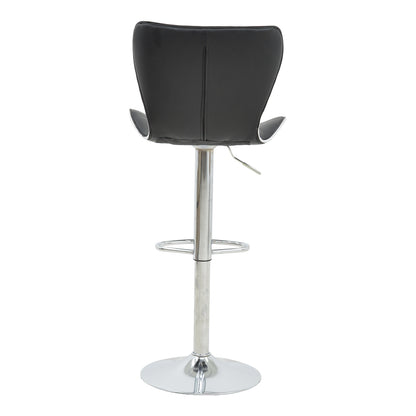 Bar stool Jorine pakoworld height adjustable black pu-chrome base 53x44x114cm