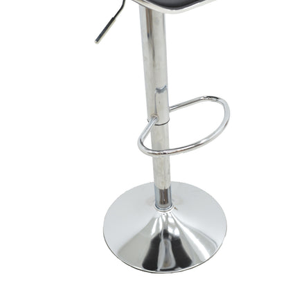 Bar stool Jorine pakoworld height adjustable black pu-chrome base 53x44x114cm