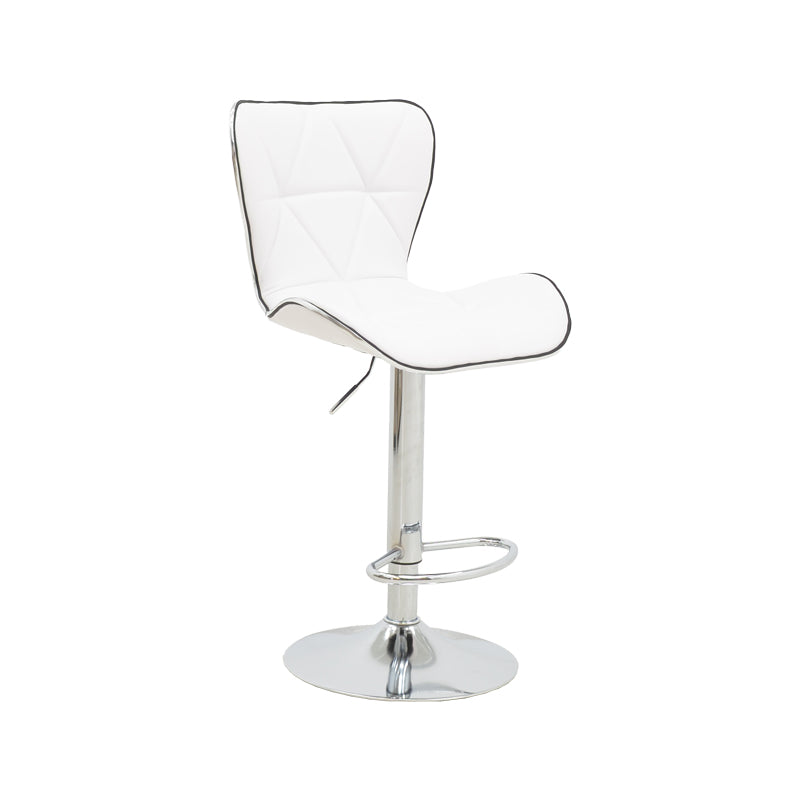 Bar stool Jorine pakoworld height adjustable white pu-chrome base 53x44x114cm