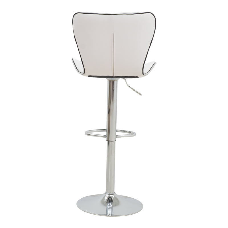 Bar stool Jorine pakoworld height adjustable white pu-chrome base 53x44x114cm