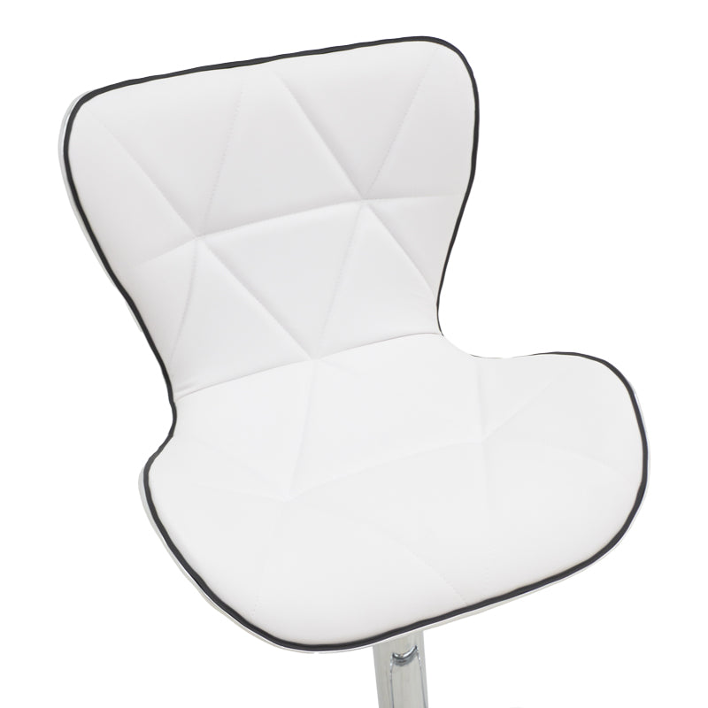 Bar stool Jorine pakoworld height adjustable white pu-chrome base 53x44x114cm