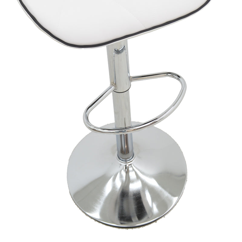 Bar stool Jorine pakoworld height adjustable white pu-chrome base 53x44x114cm