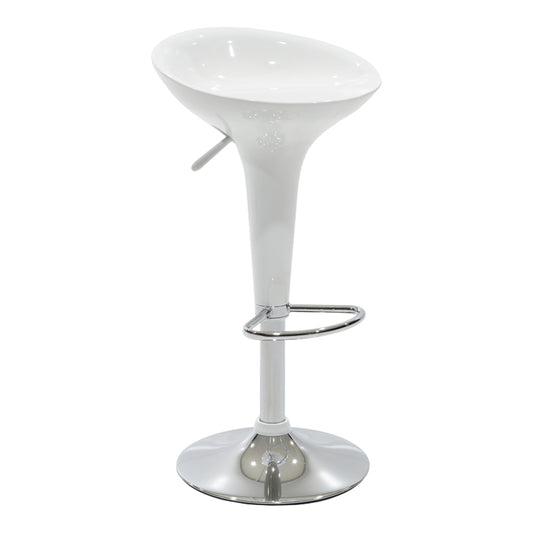 Bar stool Felice pakoworld height adjustable white-chrome base 40x43x84cm