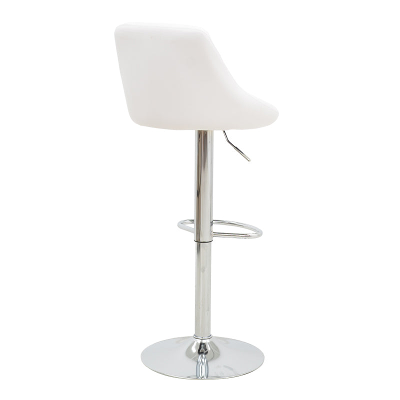 Bar stool Boronez pakoworld height adjustable white pu-chrome base 47x49x112cm