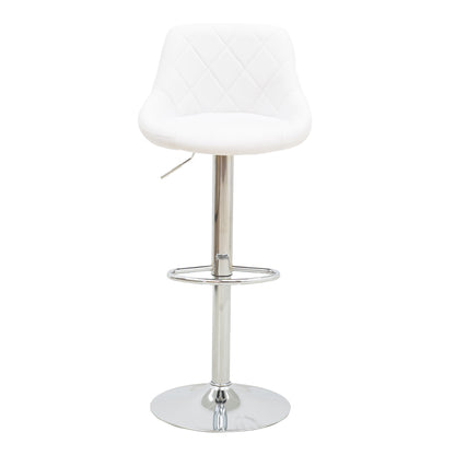 Bar stool Boronez pakoworld height adjustable white pu-chrome base 47x49x112cm