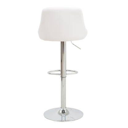 Bar stool Boronez pakoworld height adjustable white pu-chrome base 47x49x112cm