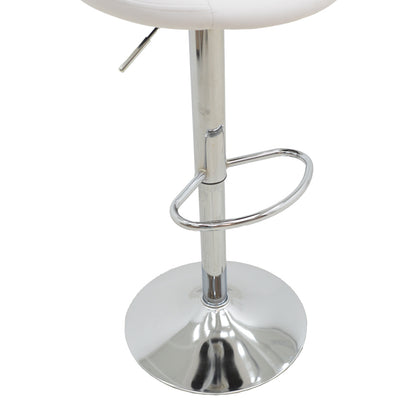 Bar stool Boronez pakoworld height adjustable white pu-chrome base 47x49x112cm