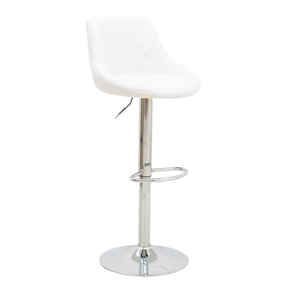 Bar stool Boronez pakoworld height adjustable white pu-chrome base 47x49x112cm