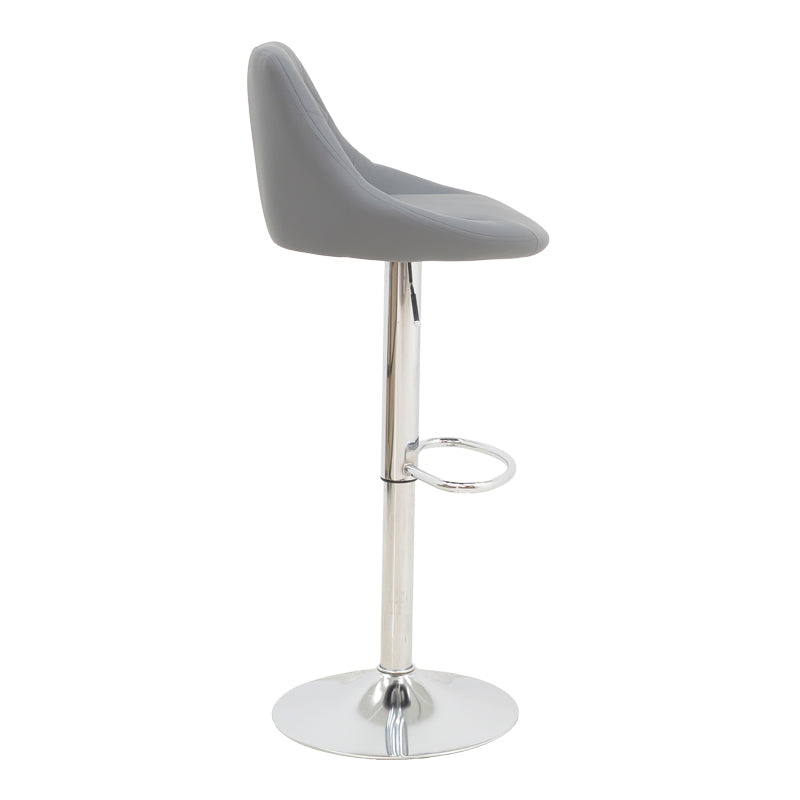 Bar stool Boronez height adjustable grey pu-chrome base 47x49x112cm