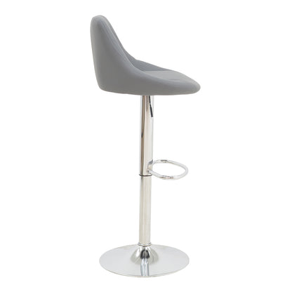 Bar stool Boronez height adjustable grey pu-chrome base 47x49x112cm