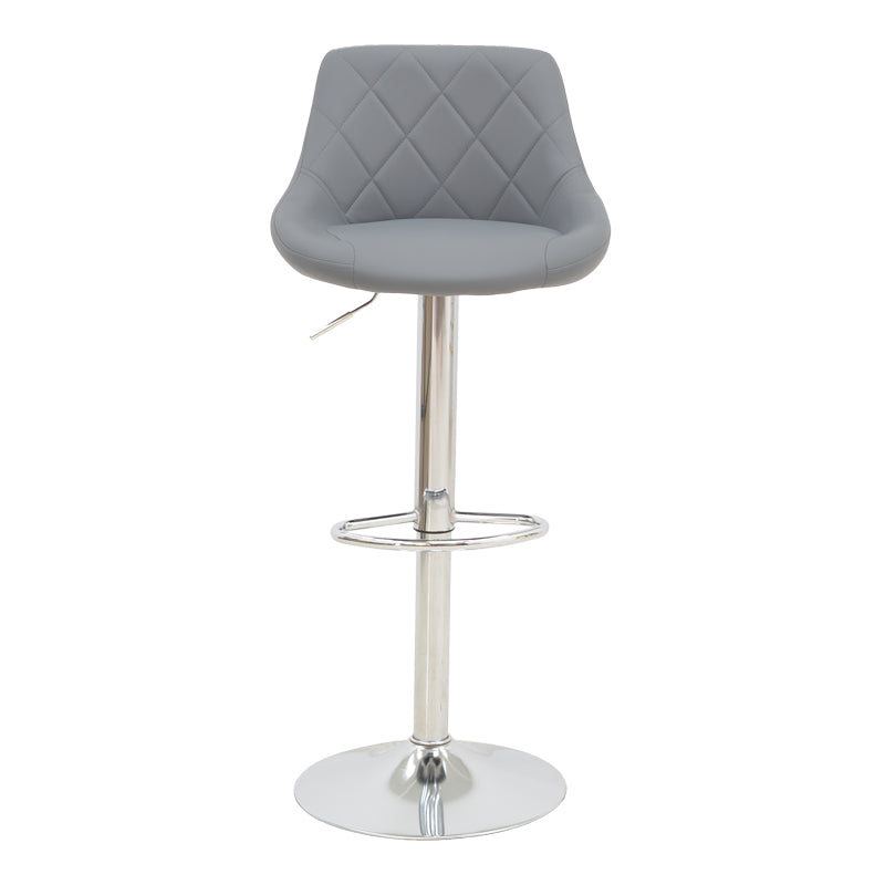 Bar stool Boronez height adjustable grey pu-chrome base 47x49x112cm