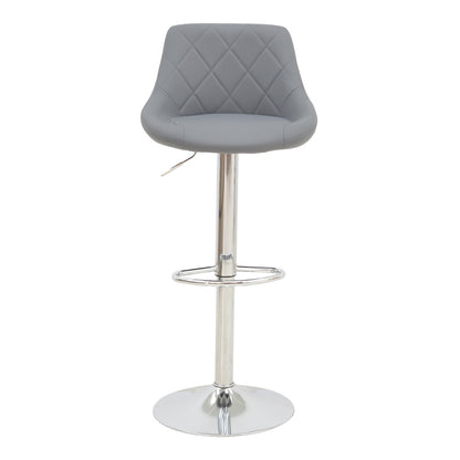 Bar stool Boronez height adjustable grey pu-chrome base 47x49x112cm