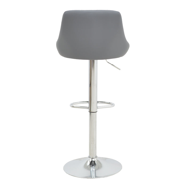 Bar stool Boronez height adjustable grey pu-chrome base 47x49x112cm