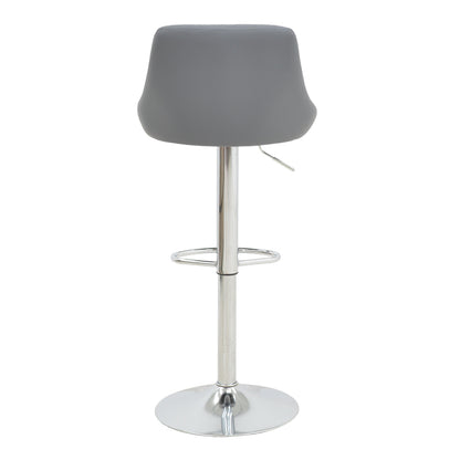 Bar stool Boronez height adjustable grey pu-chrome base 47x49x112cm