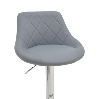 Bar stool Boronez height adjustable grey pu-chrome base 47x49x112cm