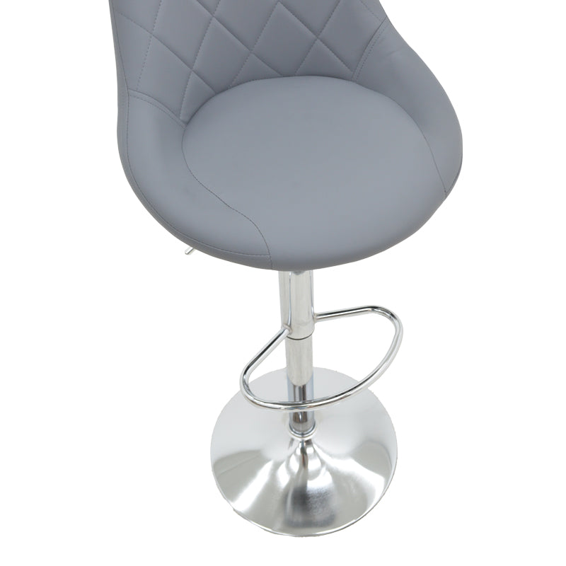 Bar stool Boronez height adjustable grey pu-chrome base 47x49x112cm