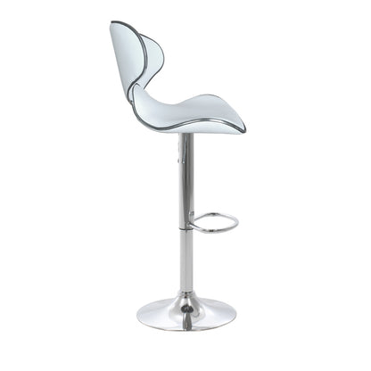 Bar stool Butterfly pakoworld height adjustable white pu-chrome base 47x47x100cm