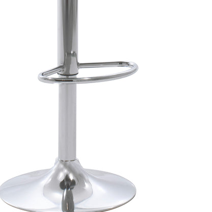 Bar stool Butterfly pakoworld height adjustable white pu-chrome base 47x47x100cm