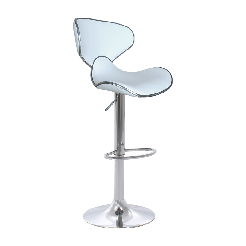 Bar stool Butterfly pakoworld height adjustable white pu-chrome base 47x47x100cm