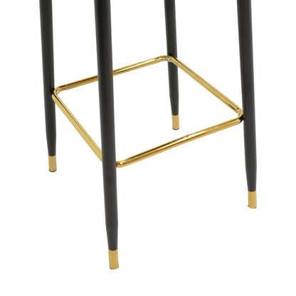 Bar stool Casenio pakoworld beige velvet-black-gold metal base 48x50x117cm