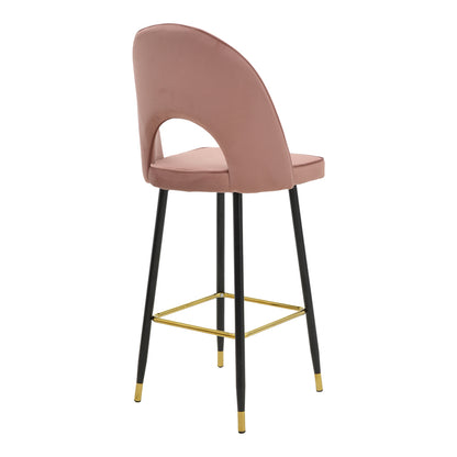 Bar stool Casenio pakoworld velvet rotten apple-black-gold metal base 48x50x117cm