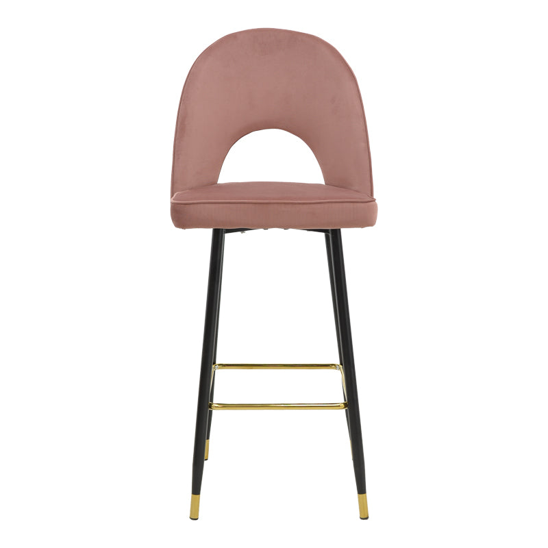 Bar stool Casenio pakoworld velvet rotten apple-black-gold metal base 48x50x117cm