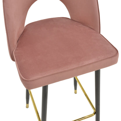 Bar stool Casenio pakoworld velvet rotten apple-black-gold metal base 48x50x117cm