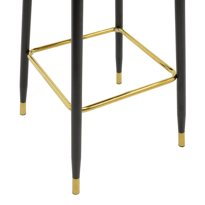 Bar stool Casenio pakoworld velvet rotten apple-black-gold metal base 48x50x117cm