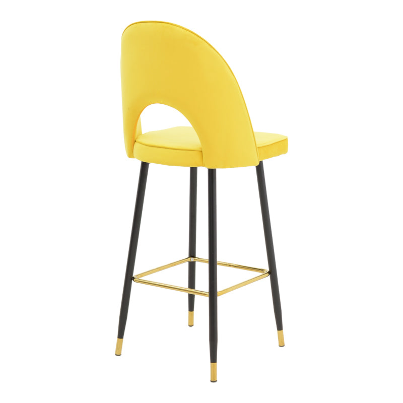 Bar stool Casenio pakoworld velvet yellow-black-gold metal base 48x50x117cm